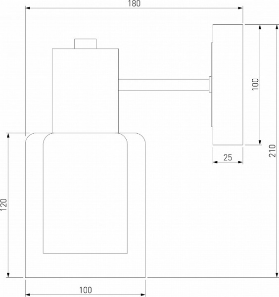 Настенный светильник со стеклянным плафоном 70219/1 черный/античная бронза Eurosvet Notion