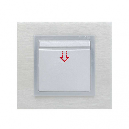 Simon 82 Алюминий Накладка на выключатель под карточку, S82,82Нат