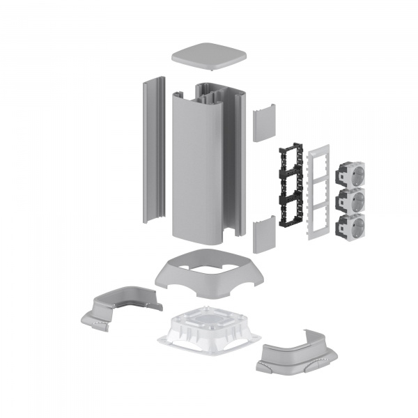 DKC Миниколонна алюминиевая 0,35 м, цвет темно-серебристый металлик