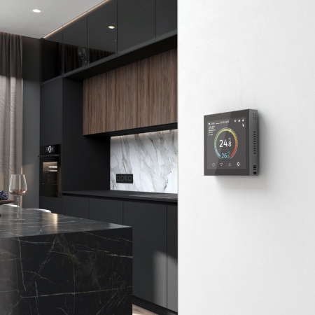 Умный сенсорный терморегулятор с LCD дисплеем (черный) W1851108