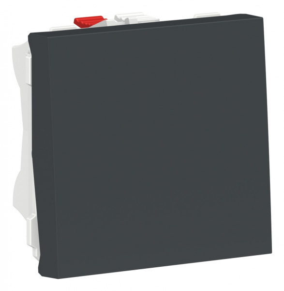 SE Unica Modular Антрацит Выключатель 1-клавишный, кнопочный, сх. 1, 10A, 2 модуля