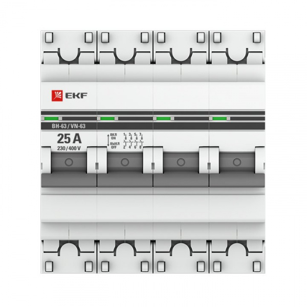 EKF PROxima Выключатель нагрузки 4P 25А ВН-63