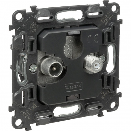 Legrand Valena Мех IN'MATIC Розетка TV-SAT оконечная (10дБ, диапазоны 5-862МГц/950-2400 МГц.)