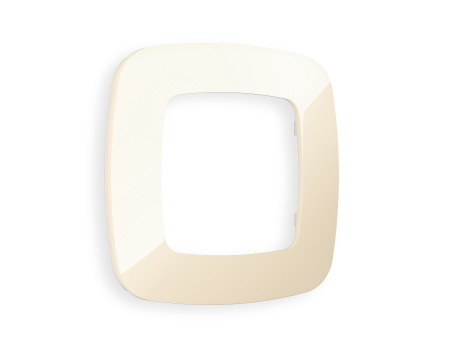 Рамка OMEGA Ecta (Бежевый глянец) 1-ая OF140301