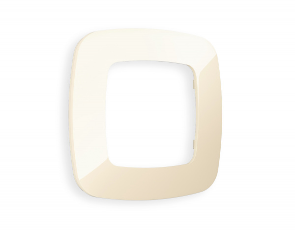 Рамка OMEGA Ecta (Бежевый глянец) 1-ая OF140301