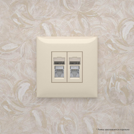 DKC Avanti Ванильная дымка Компьютерная розетка RJ-45 двойная  категория 5e экранированная