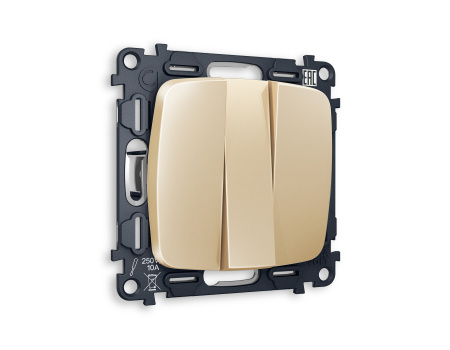 Комплект механизма 3-клавишного выключателя OMEGA MO605010 Шампань QUANT