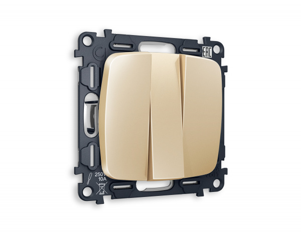 Комплект механизма 3-клавишного выключателя OMEGA MO605010 Шампань QUANT