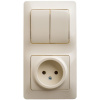 SE Glossa Беж Блок: розетка и 2-кл. выключатель