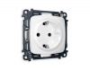 Комплект механизма электрической розетки OMEGA MO107010 Белый глянец с заземлением и шторками 2P+E 16A-250V QUANT