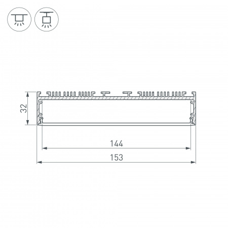 Профиль Arlight ARH-Power-W150-2000 Anod 036368