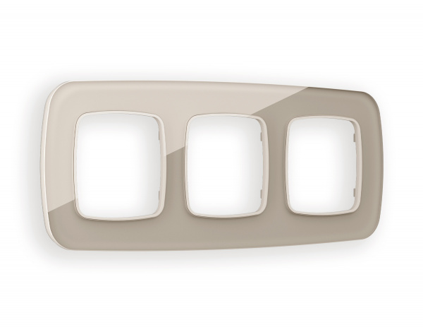 Рамка OMEGA Radian (Серо-бежевый Стекло закаленное натуральное) 3-ая OF350603