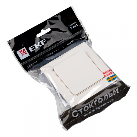 EKF PROxima Стокгольм Белый Выключатель 1-кл, 10А