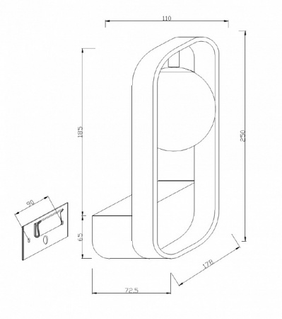 Настенный светильник (бра) MOD431-WL-01-WS Maytoni Avola