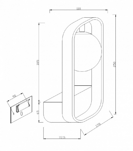 Настенный светильник (бра) MOD431-WL-01-WS Maytoni Avola