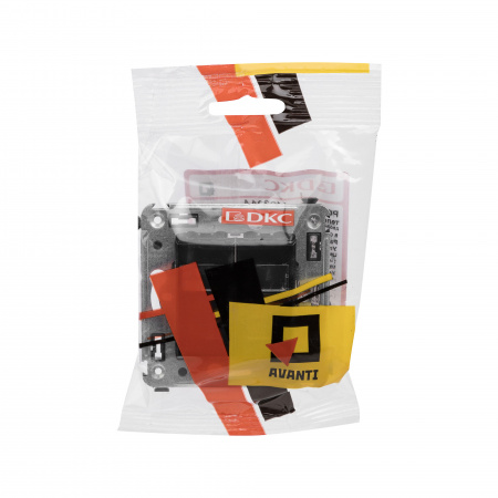 DKC Avanti Черный квадрат Розетка телефонная двойная