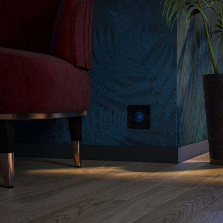 Розетка с подсветкой (черный матовый) W1171408