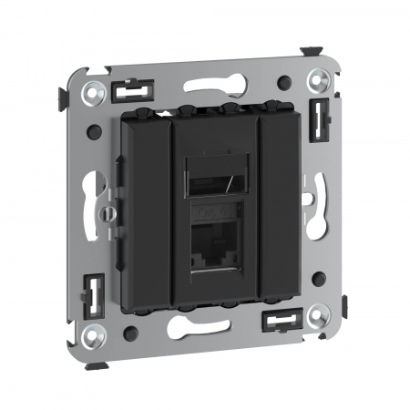 DKC Avanti Черный матовый Компьютерная розетка RJ-45 один  категория 6А