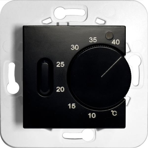 Donel Термостат с выносным датчиком пола 16 A, 45*45 мм., черный матовый, серия DTEF