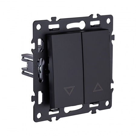 Механизм управления жалюзи 2-клавишный, черный Kollinger Asthetik AS-013BK