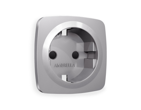 Лицевая панель OMEGA (Сталь матовый) для электрической розетки с заземлением со шторками QUANT OP5070