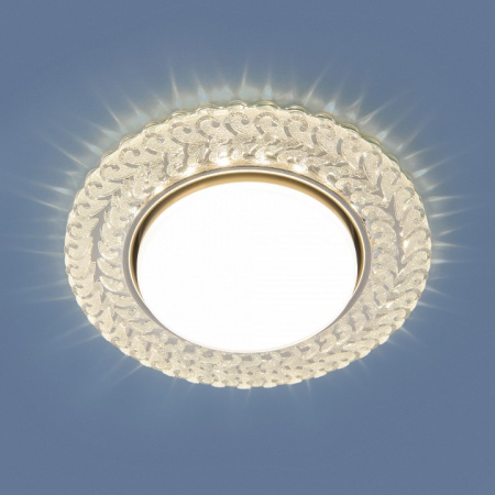 Встраиваемый точечный светильник с LED подсветкой 3027 GX53 CL прозрачный Elektrostandard Kolo a043158