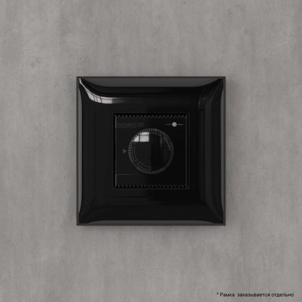 DKC Avanti Черный квадрат Термостат для теплых полов