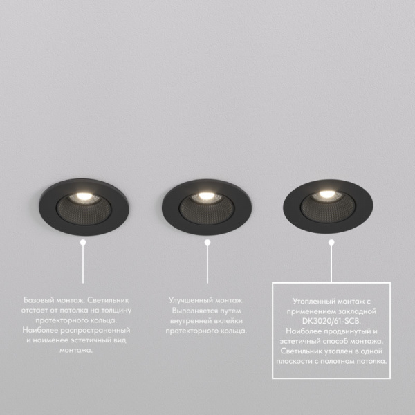 DK3061-BBR Встраиваемый светильник, IP 20, 10 Вт, GU5.3, LED, черный/бронзовый, пластик