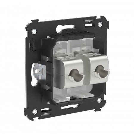 DKC Avanti Компьютерная розетка RJ-45 без шторки в стену, кат.5e двойная экранированная, Белое облако