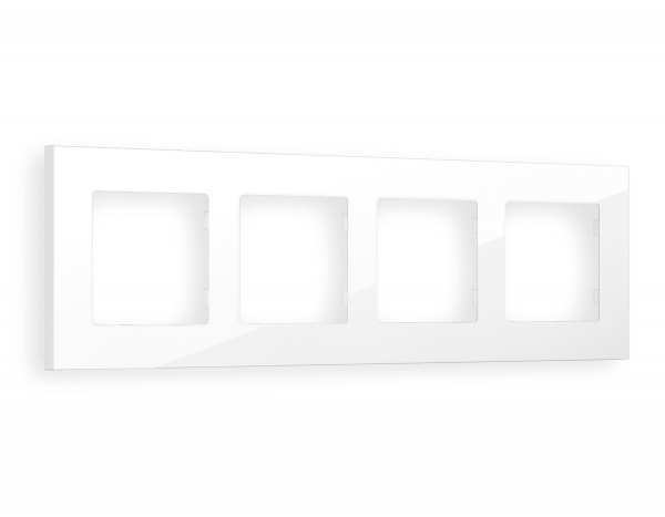 Рамка ALFA Qubi (Белый глянец) 4-ая AF250104