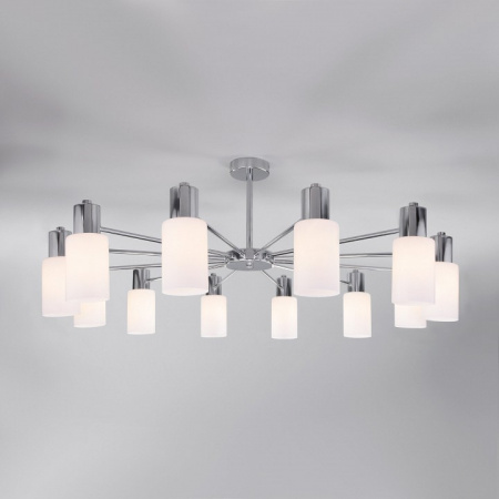 Умная потолочная люстра со стеклянными плафонами 70160/12 хром Eurosvet Vegga