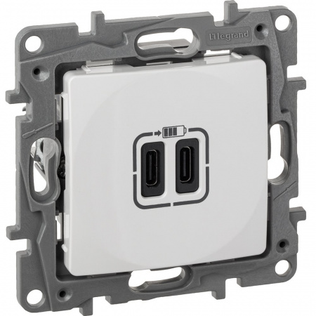 Legrand ETIKA Белая Зарядка USB C-C