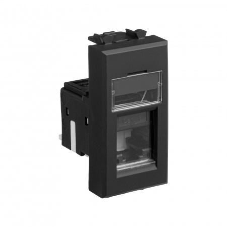 DKC Avanti Черный матовый Компьютерная розетка RJ-45  категория 6 1 модуль