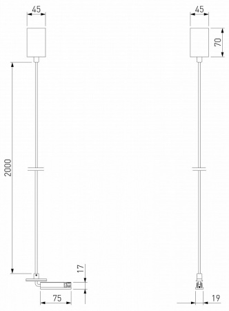 Titan Line Подвесной комплект для подключения трековой системы освещения к питанию 85009/00 титан 85009/00 Elektrostandard Line Magnetic a069726