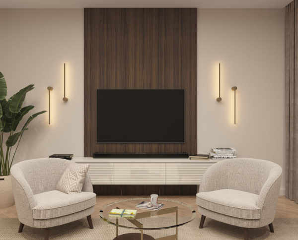 DK5010-SG Бра 600 мм, 3000К, IP20, 5 Вт, матовое золото