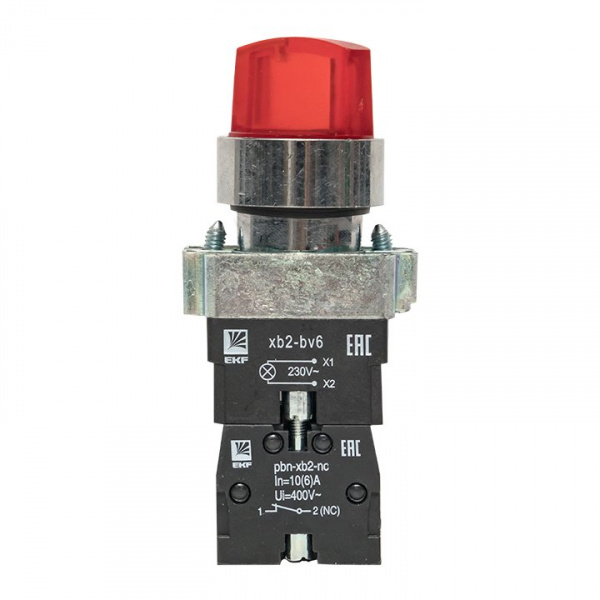 Переключатель BD33 3P c красной подсветкой 230В NO EKF PROxima