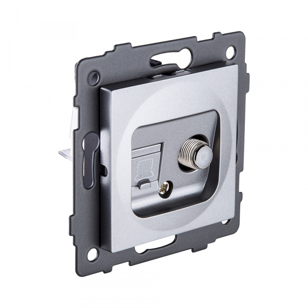 Розетка двойная спутниковая SAT + RJ45 Cat.6, серый Kollinger REA-022GY для Aspekt, Eleganz, Reflex