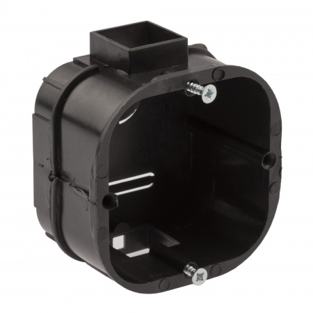 ЭРА Коробка установочная KUTS-60-60-43-s-black усиленная для твердых стен саморезы стыковочные узлы черная IP20