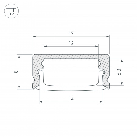Arlight Профиль LINE-1708-2000 WHITE (Алюминий)