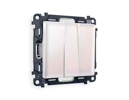 Комплект механизма 3-клавишного выключателя ALFA MA205010 Жемчуг QUANT