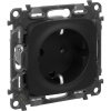 Legrand Valena ALLURE DIY Антрацит Розетка 1-ая с/з, винт.зажим