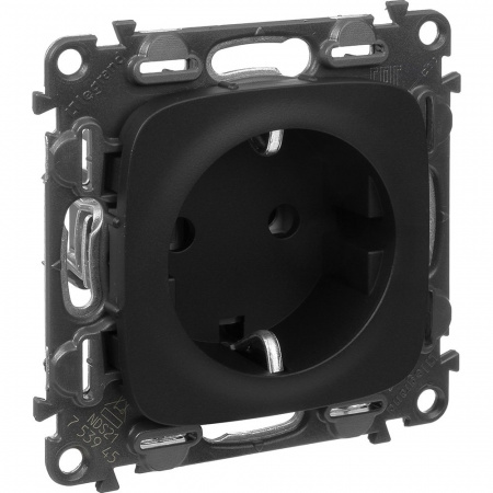 Legrand Valena ALLURE DIY Антрацит Розетка 1-ая с/з, винт.зажим