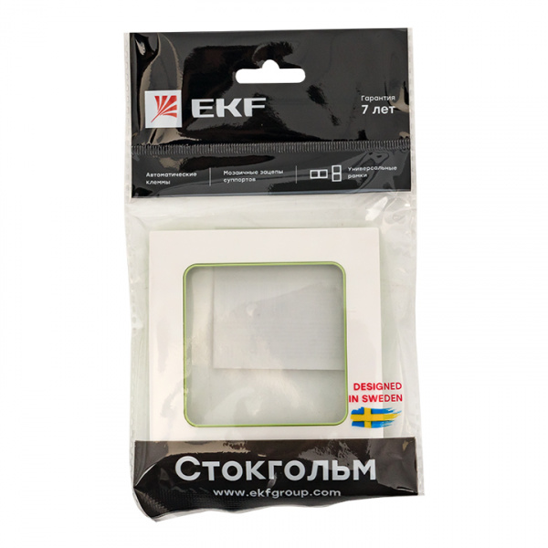 EKF PROxima Стокгольм Белый Линия зеленая Рамка 1-ая
