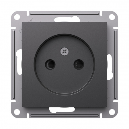 Systeme Electric AtlasDesign Базальт Розетка б/з со шторками, 16А, механизм