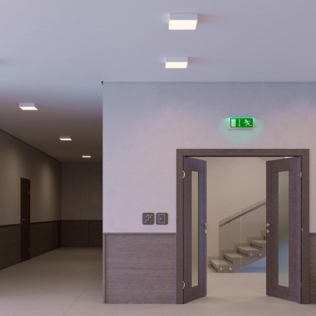 Arlight Светильник IM-QUADRO-EMERGENCY-3H-S250x250-28W Warm3000 (WH, 120 deg, 230V) (IP40 Металл, 2 года)