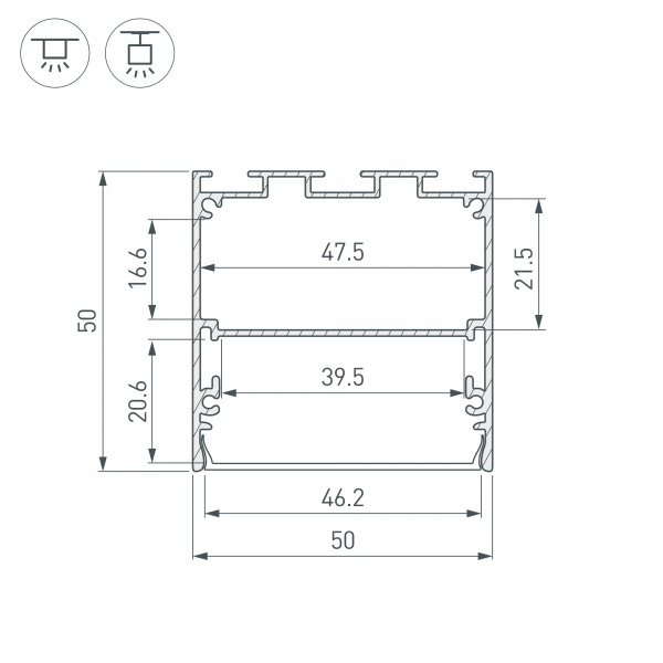 Arlight Профиль LINE-S-5050-2500 BLACK (Алюминий)