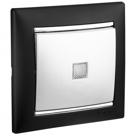 Legrand Valena Алюминий Выключатель 1-клавишный с подсветкой