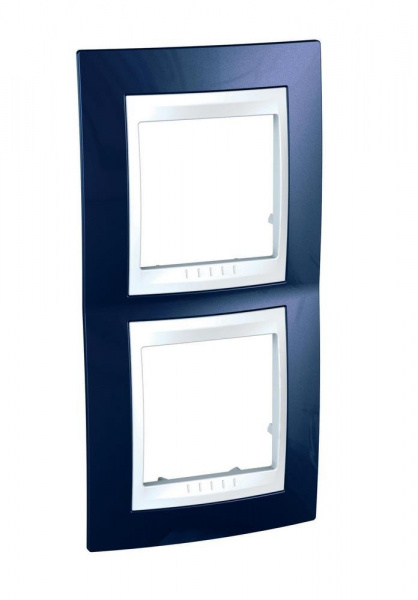 Schneider Electric Unica Хамелеон Индиго/Бел Рамка 2-ая вертикальная
