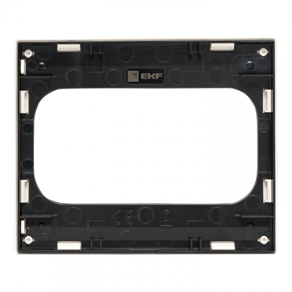 EKF PROxima Стокгольм Белый Линяя черная Рамка для розетки 2-ой