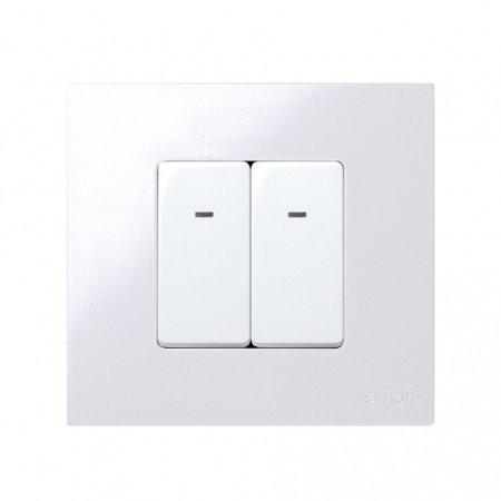 Simon 27 Мех Белый Выключатель однополюсный узкий с контрольной подсветкой, 10А 250В, S27